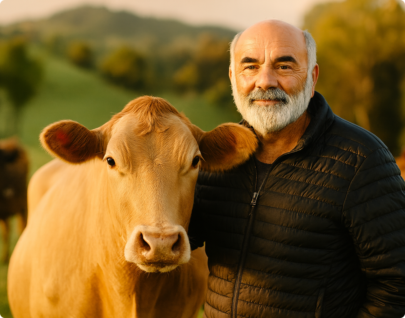 Farmer Joe with cow